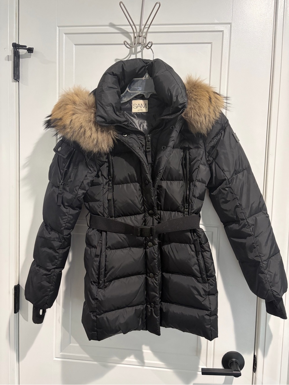 SAM Junior Girls Black Quilted Puffer Coat